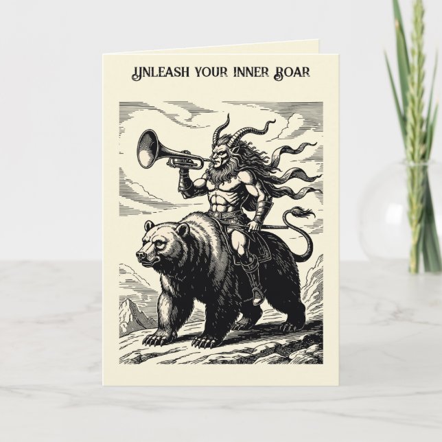 Pruflas Vilda härskaren vrålar Kort (Framsida)