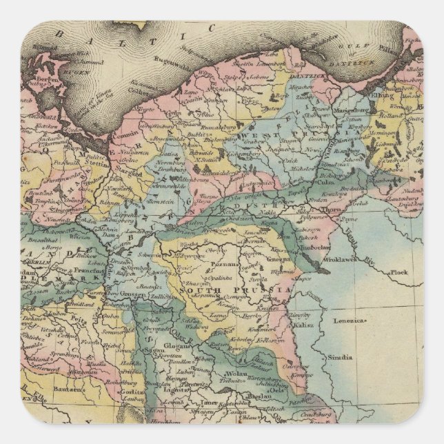 Prussia 5 fyrkantigt klistermärke (Framsida)
