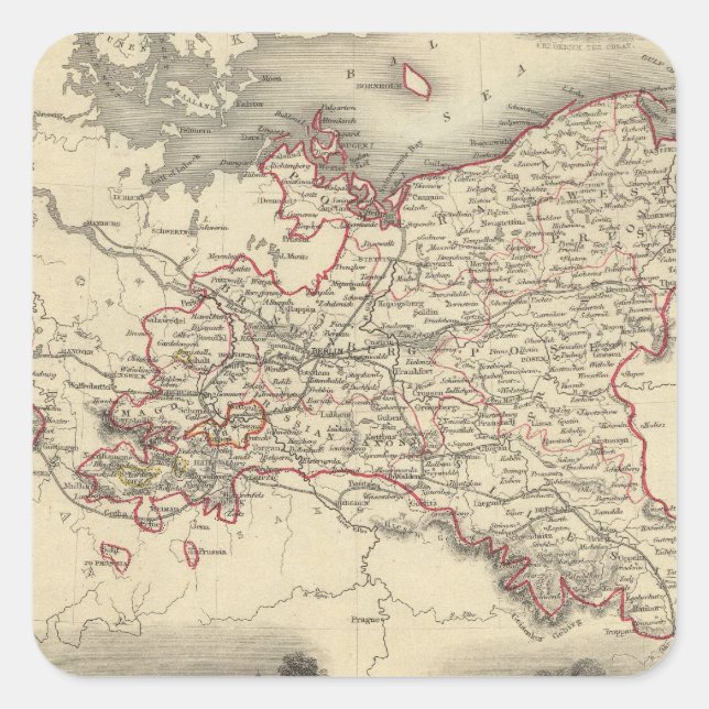 Prussia 5 fyrkantigt klistermärke (Framsida)