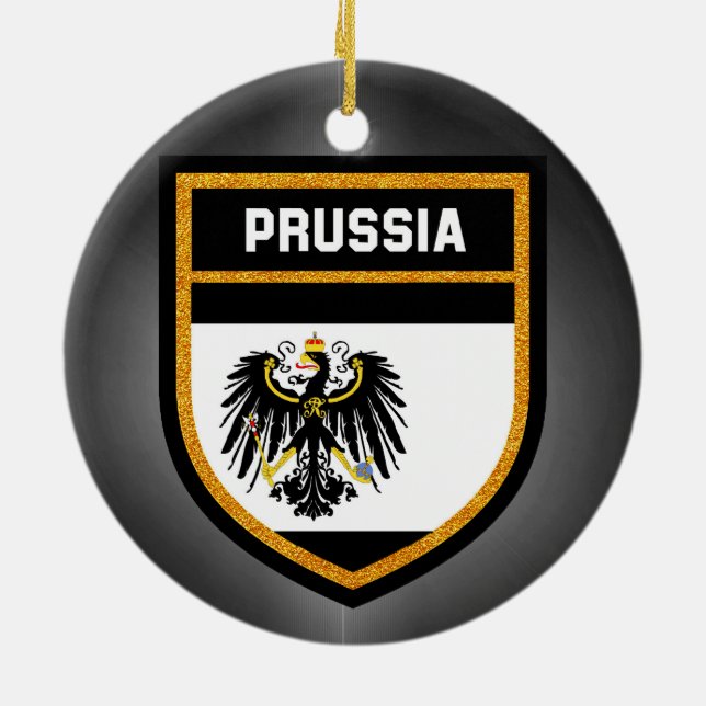 Prussia Flagga Julgransprydnad Keramik (Baksidan)
