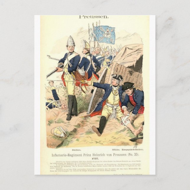 Prussian Fusiliers Vykort (Framsida)
