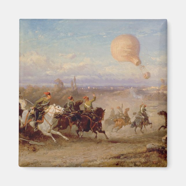 Prussian Hussars avfyrade vid en Fransk Observatio Magnet (Framsidan)