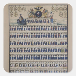Prussian likformig från tiden av Frederick Fyrkantigt Klistermärke