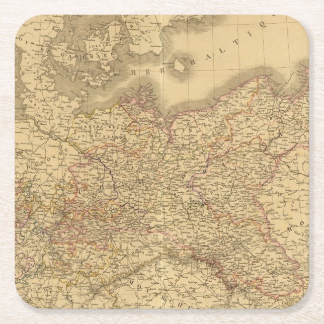 Prussian välde 2 underlägg papper kvadrat (Framsidan)