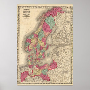 Prussiasverigenorge och Danmark Poster