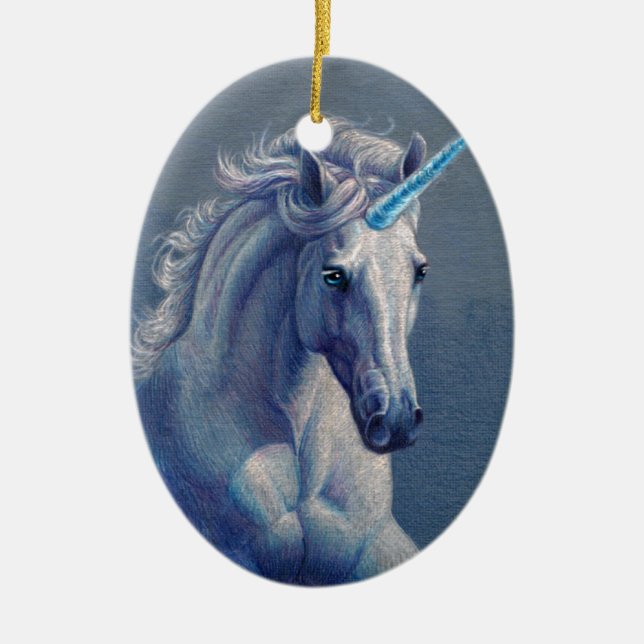 Pryda med ädelsten unicornen julgransprydnad keramik (Framsidan)