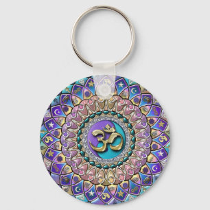 Prydd med ädelsten Astrosymbology Mandala Keychai Nyckelring