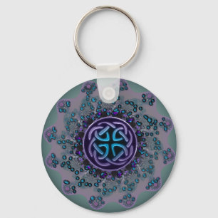 Prydd med ädelsten Celtic FractalMandala Nyckelring
