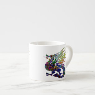 Prydd med ädelsten drake espressomugg