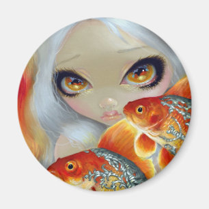 "Prydd med ädelsten fisk: Silver- och guld" Magnet