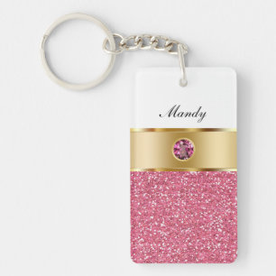 Prydd med ädelsten Monogram Keychains Nyckelring
