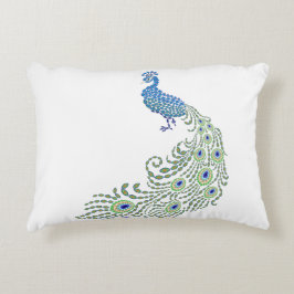 Prydd med ädelsten påfågel prydnadskudde