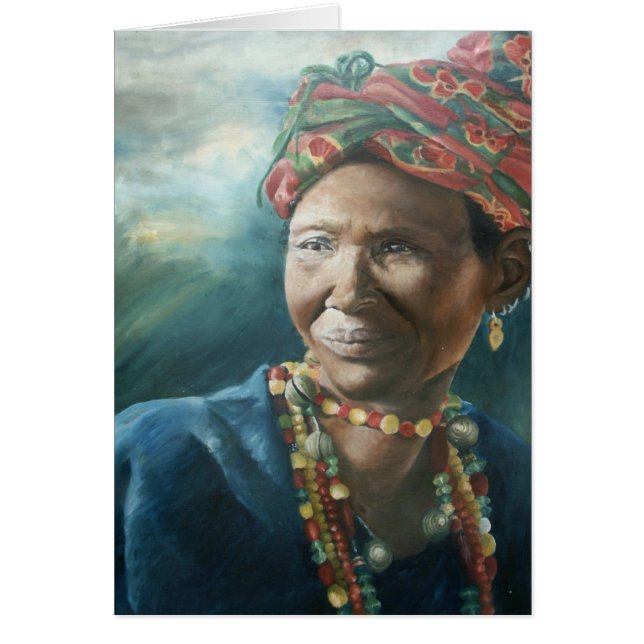 Prydd med pärlor Dogon kvinna Hälsningskort (Framsidan)