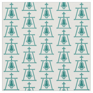 Prydd med pärlor Raincross design - havsgrönt - Tyg