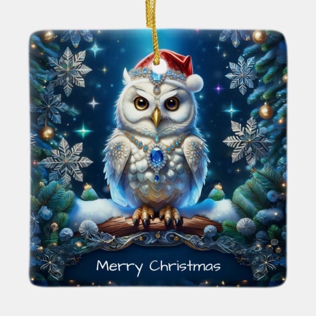Prydd Uggle med Julhatt Ornament (Framsida)