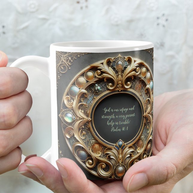 Pryddnad Metall och Juveler Anpassningsbar Bibelve Kaffemugg (Skapare uppladdad)
