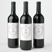 Prydlig Elegant Rokoko Blommig Vapen Monogram