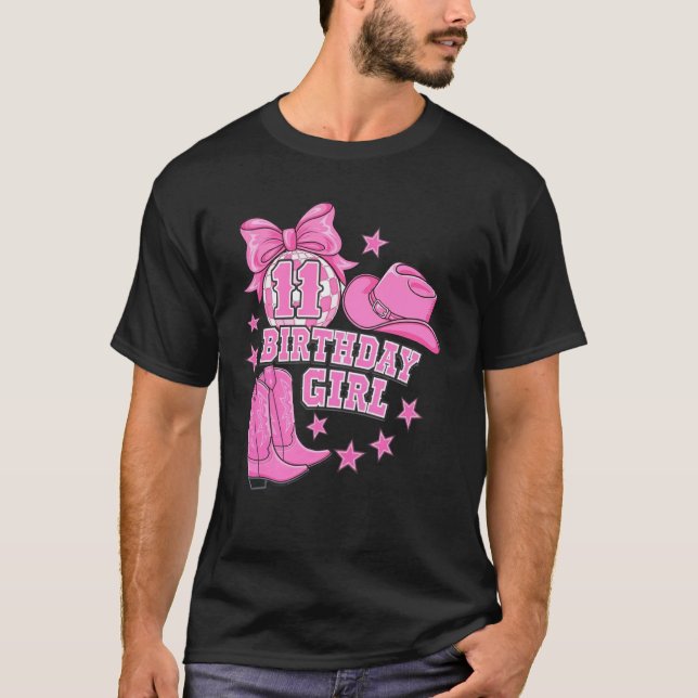 Prydlig Rosa Västerländsk Disco 11-års Flicka 11 Å T Shirt (Framsida)