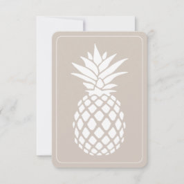 Prydlig vit ananas på beige anteckningskort