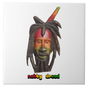 Prydliga fruktade Rastaman med Dreadlocks Kakelplatta