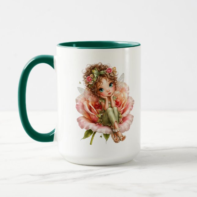 Prydligt blommärrflickhus konst inredningsstil mugg (Vänster)