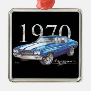 Prydnad 1970 för Chevy Chevelle toppen sportjul Julgransprydnad Metall