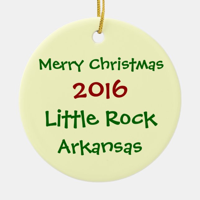 PRYDNAD 2016 FÖR LITTLE ROCKARKANSAS GOD JUL JULGRANSPRYDNAD KERAMIK (Framsidan)