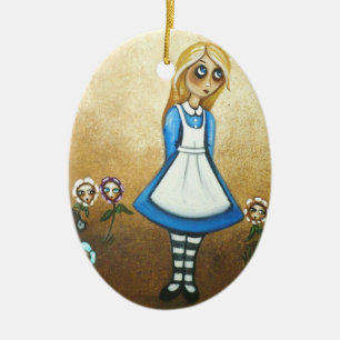 Prydnad Alice i underland Julgransprydnad Keramik