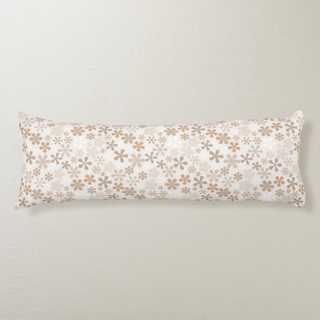 Prydnad blommor Beige Blommig Estetik Ditsy Tan Kroppskudde (Framsidan)