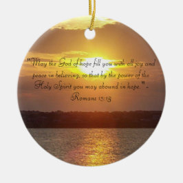 Prydnad för 15:13 för bibelcitationsteckenRomans Julgransprydnad Keramik