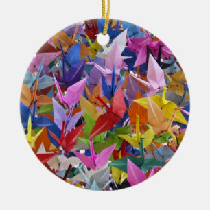 Prydnad för 1.000 Origami papperskranar Julgransprydnad Keramik