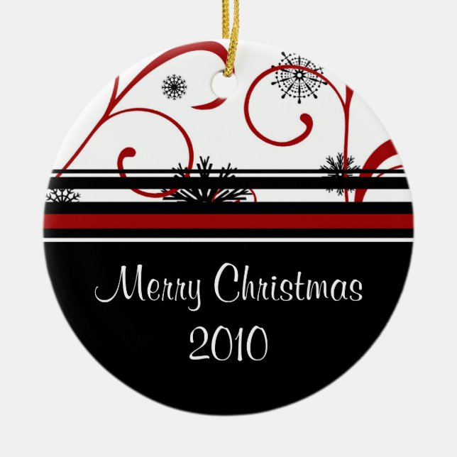 Prydnad för 2010 god jul julgransprydnad keramik (Framsidan)