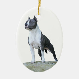 Prydnad för amerikanStaffordshire Terrier Julgransprydnad Keramik
