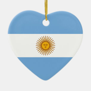 Prydnad för Argentina flaggahjärta Julgransprydnad Keramik