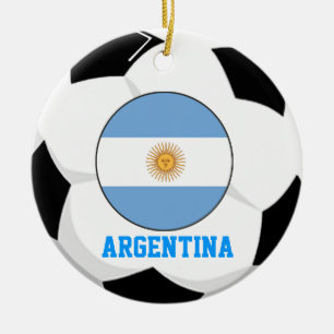 Prydnad för Argentina fotbollfläkt vm Ch för 2 Julgransprydnad Keramik