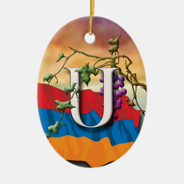 Prydnad för armeniska alfabetinitialer Se" Julgransprydnad Keramik (Framsidan)