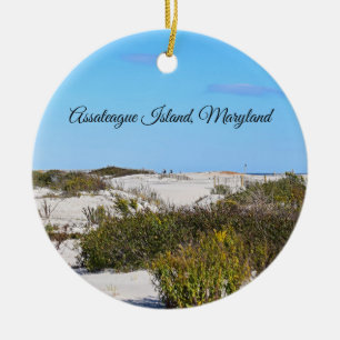 Prydnad för Assateague örunda Julgransprydnad Keramik