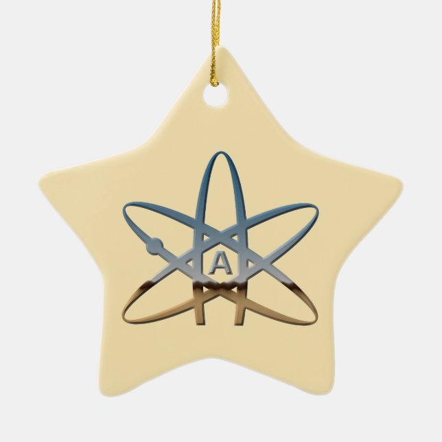 Prydnad för ateistAtomstjärna Julgransprydnad Keramik (Framsidan)