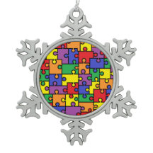 Prydnad för AutismpusselSnowflake