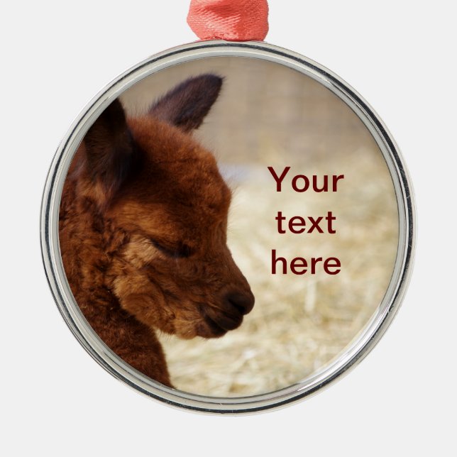 Prydnad för babyAlpacajul Julgransprydnad Metall (Framsidan)