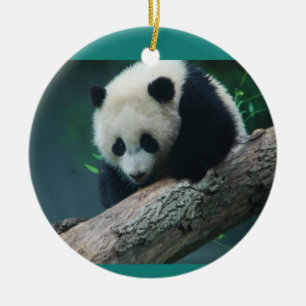 Prydnad för Bao Bao jätte- Pandaunge Julgransprydnad Keramik