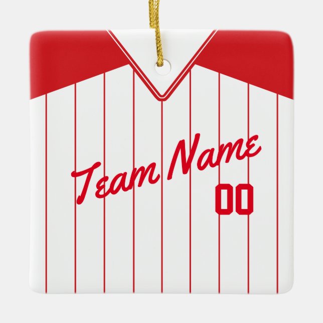 Prydnad för baseballsoftballJersey personlig Julgransprydnad Keramik (Framsida)