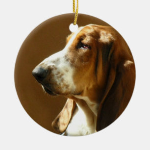 Prydnad för Bassethundfoto Julgransprydnad Keramik