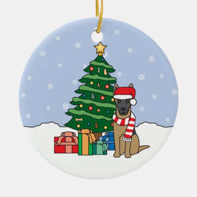 Prydnad för belgareMalinois jul Julgransprydnad Keramik (Framsidan)