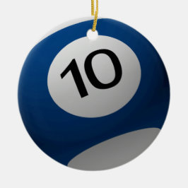 PRYDNAD FÖR BILLIARDBOLLJUL 10 (TIO) BLUE/WH JULGRANSPRYDNAD KERAMIK