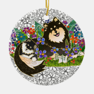 Prydnad för BINDI-FINSKA LAPPHUND Julgransprydnad Keramik