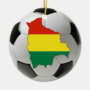 Prydnad för Bolivia fotbollfotboll Julgransprydnad Keramik