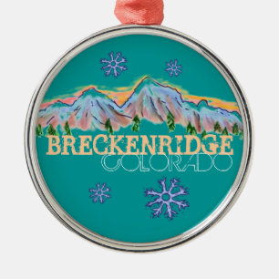 Prydnad för Breckenridge Colorado bergsnowflake Julgransprydnad Metall