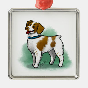 Prydnad för Brittany Spaniel Julgransprydnad Metall