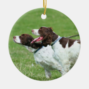 Prydnad för Brittany Spaniels Julgransprydnad Keramik